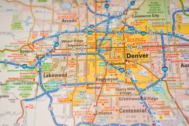 Denver ABD seyahat haritası arka planı