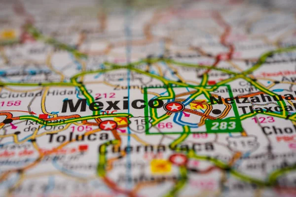 墨西哥旅游地图 — 图库照片