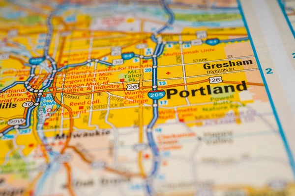 Portland Abd Seyahat Haritası Geçmişi — Stok fotoğraf