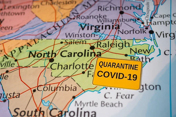 Covid Cuarentena Del Coronavirus Del Estado Carolina Del Norte —  Fotos de Stock