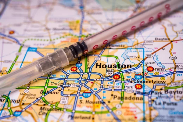 Houston Sobre Cuarentena Covid Coronavirus — Foto de Stock