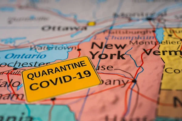 New York Állam Coronavirus Covid Karantén — Stock Fotó