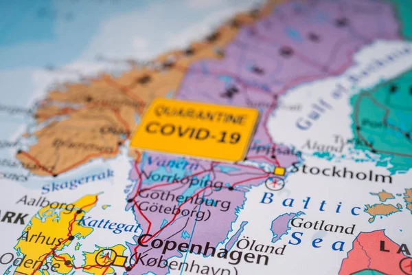 Sverige Coronavirus Covid Karantänbakgrund — Stockfoto