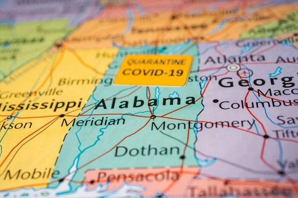 Alabama Eyaleti Covid Karantina Geçmişi — Stok fotoğraf