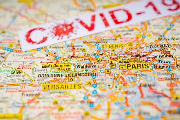 Paris Coronavirus Covid Karantän Bakgrund — Stockfoto