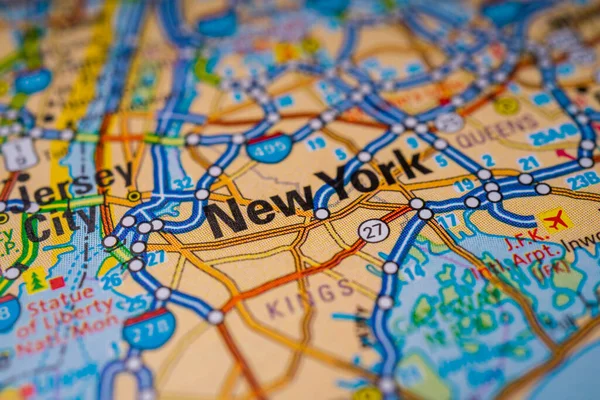 Nova Iorque Mapa Viagem Usa — Fotografia de Stock