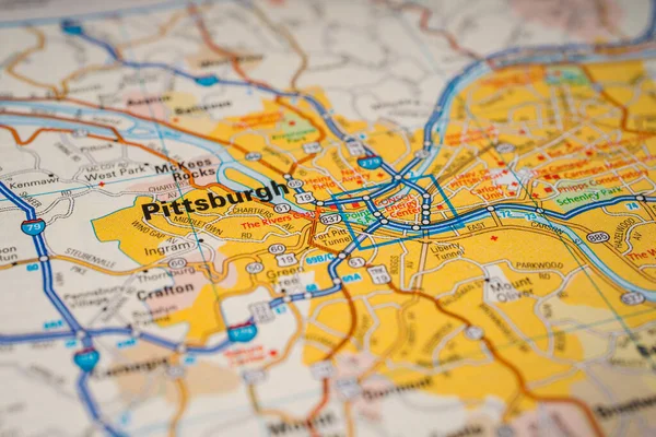 Pittsburgh Abd Seyahat Haritası Geçmişi — Stok fotoğraf