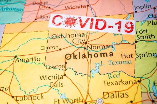 Штат Оклахома Covid Карантин — стокове фото