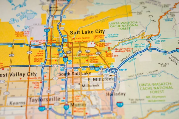 Salt Lake City Usa Mapa Viaje Fondo — Foto de Stock