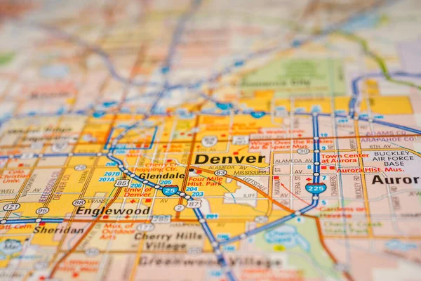 Denver Eua Mapa Viagem Fundo — Fotografia de Stock