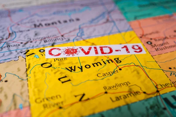Wyoming State Covid Karantän Bakgrund — Stockfoto