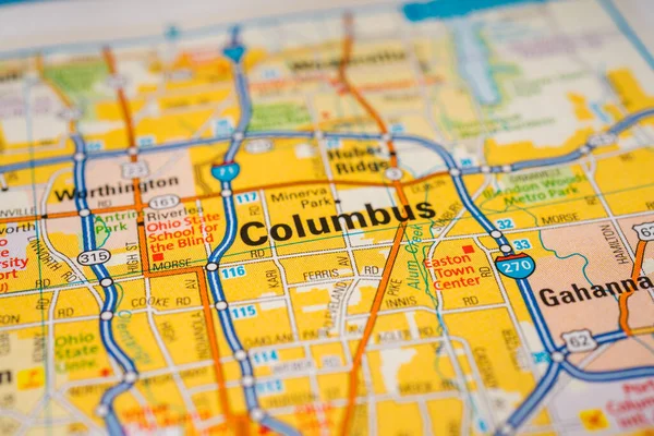 Columbus USA travel map background