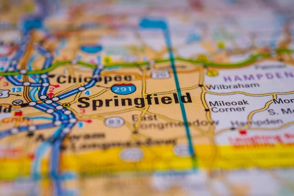 Springfield Sur Carte Voyage Usa — Photo