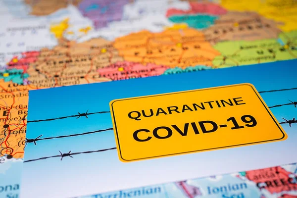 Európa Térkép Coronavirus Covid Karantén — Stock Fotó