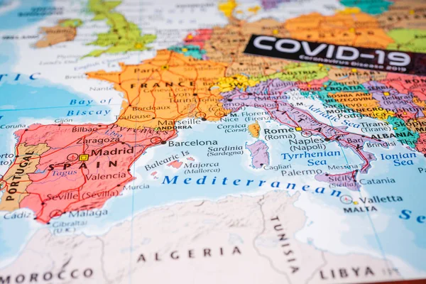 Europe map Coronavirus Covid-19 Quarantine