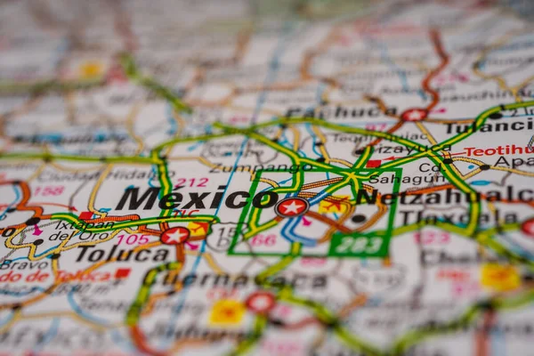 Meksyk Mapie Podróży — Zdjęcie stockowe