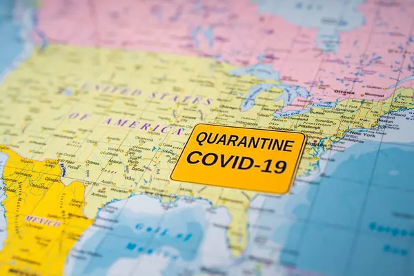 Verenigde Staten Coronavirus Covid Quarantaine Achtergrond — Stockfoto