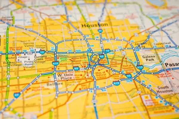 Houston Usa Mapa Viajes Fondo —  Fotos de Stock