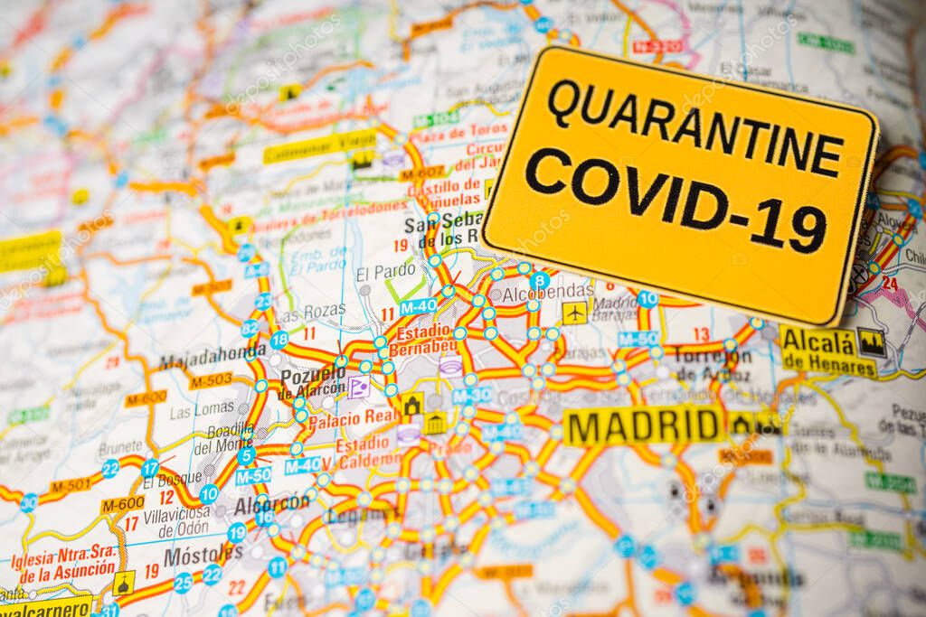 Madrid Coronavirus Covid-19 Quarantine background