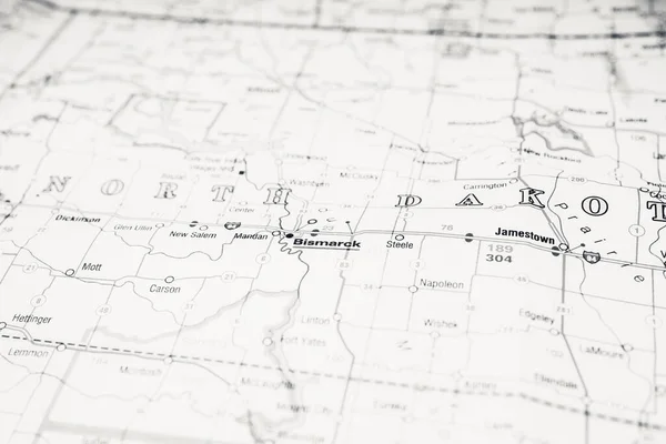 North Dacota Interactieve Kaart — Stockfoto