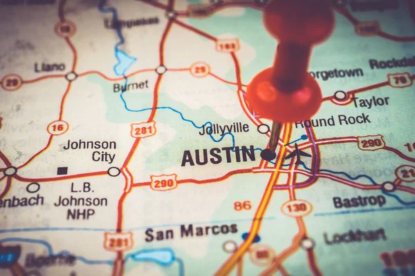 Austin Mapa Fondo Viaje — Foto de Stock