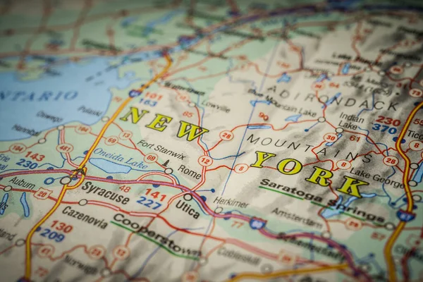 地图上的纽约州 — 图库照片