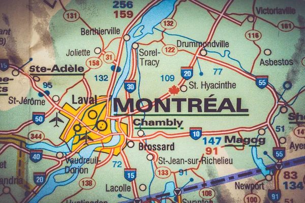 Montreal Sulla Mappa — Foto Stock