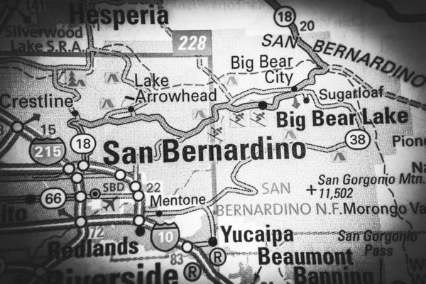 San Bernardino Estados Unidos Mapa Viagens Fundo — Fotografia de Stock