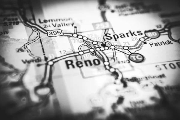 Reno Usa Carte Atlas Travel Background — Photo