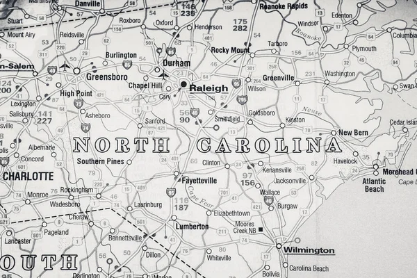 ノースカロライナ州地図旅行の背景 — ストック写真