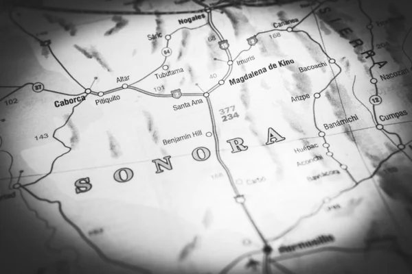 Sonora Mexico map travel background