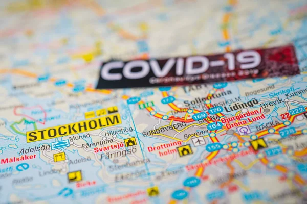 Stockholm Coronavirus Covid Karantänbakgrund — Stockfoto