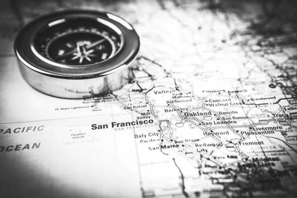 San Francisco Usa Map Atlas Cestovní Pozadí — Stock fotografie
