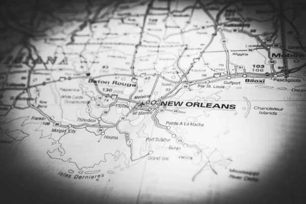New Orleans Amerikai Egyesült Államok Térkép Háttér — Stock Fotó