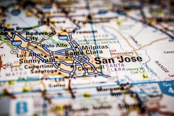 Mapa San Jose Eua Atlas Travel Background — Fotografia de Stock