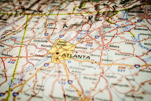 Atlanta Sur Fond Carte Usa — Photo