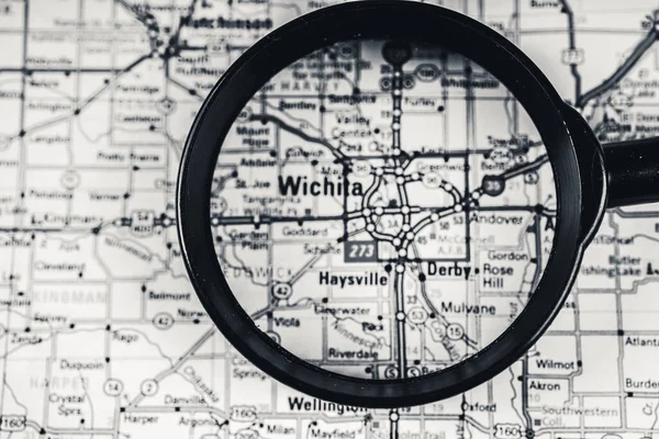 Wichita Eua Mapa Viagem Fundo — Fotografia de Stock