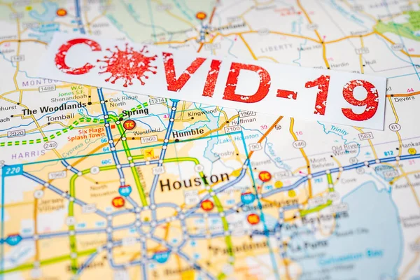 Houston Coronavirus Covid Karantän Bakgrund — Stockfoto