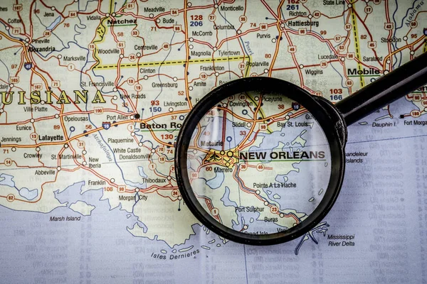 New Orleans Usa Map Background — 스톡 사진