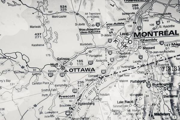 Ottawa Sur Carte Canada — Photo