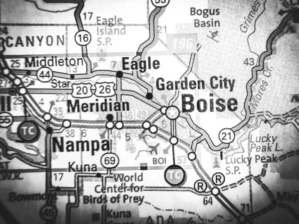 Boise Usa Mapa Pozadí — Stock fotografie