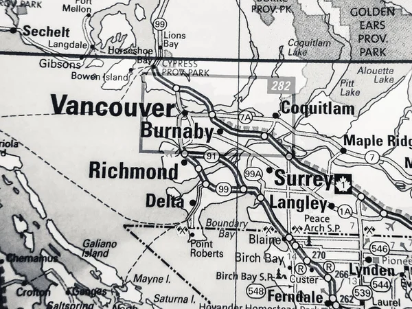 Vancouver Kanada Karta — Stockfoto