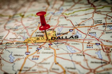 Dallas ABD haritası seyahat geçmişi