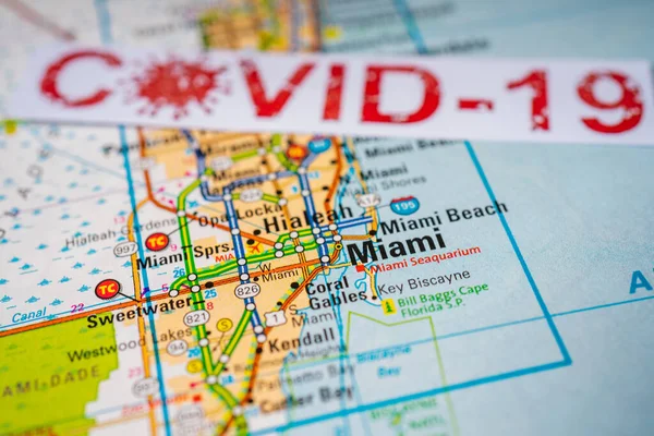 Miami Coronavirus Covid Karantän Bakgrund — Stockfoto