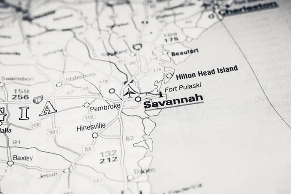 Savannah Mapa Fondo Viaje — Foto de Stock