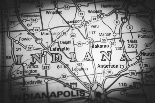 Indiana Usa Mapa Pozadí — Stock fotografie