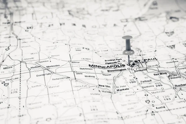 地図上のミネアポリス — ストック写真