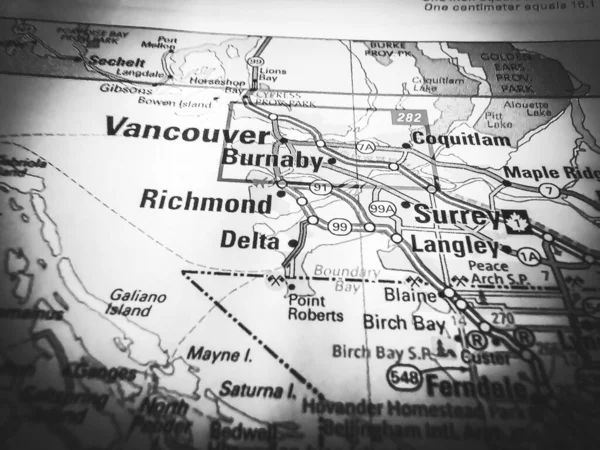 Vancouver Kanada Karta — Stockfoto