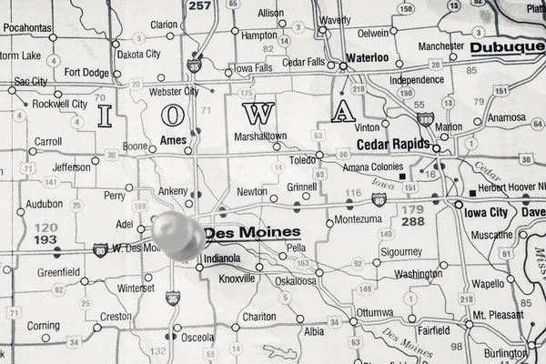 Des Moines Interactieve Kaart — Stockfoto