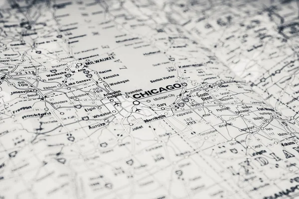 Chicago Sulla Mappa — Foto Stock